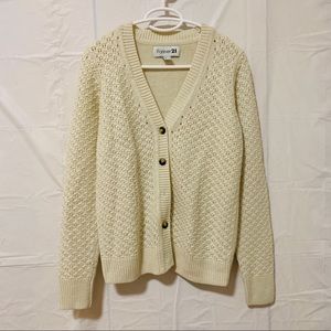 Forever 21 Knitted Cardigan in Cream Size M